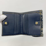★SALE【5id5005】クリスチャンディオール 財布 トロッター サドル キャンバス ネイビー ゴールド金具【中古】レディース