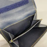 ★SALE【5id5005】クリスチャンディオール 財布 トロッター サドル キャンバス ネイビー ゴールド金具【中古】レディース