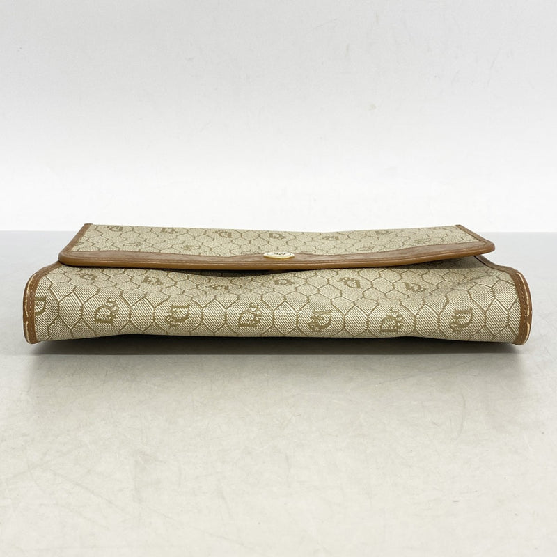 ★SALE【5ie5728】クリスチャンディオール ショルダーバッグ ハニカム PVC ベージュ ブラウン ゴールド金具【中古】レディース