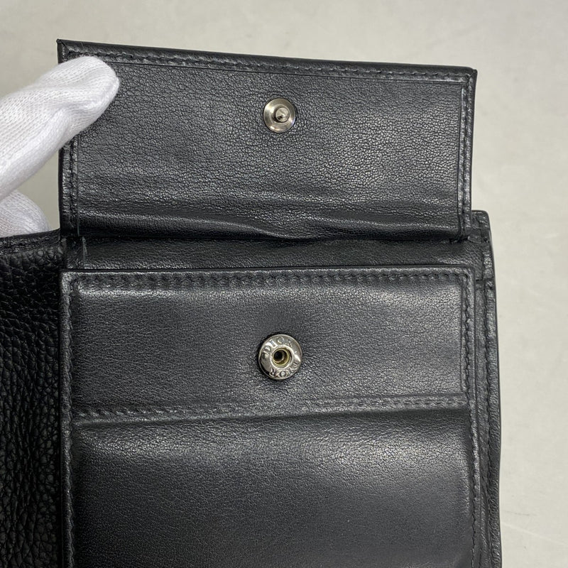 ★最終価格【5ie5757】クリスチャンディオール 財布 CDアイコン レザー ブラック シルバー金具【中古】メンズ