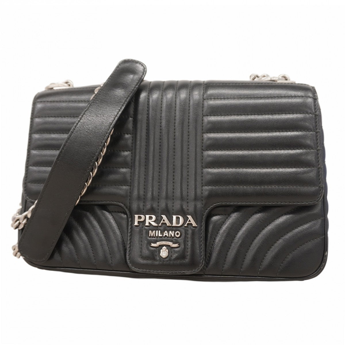 5ie5860】プラダ ショルダーバッグ ダイアグラム レザー