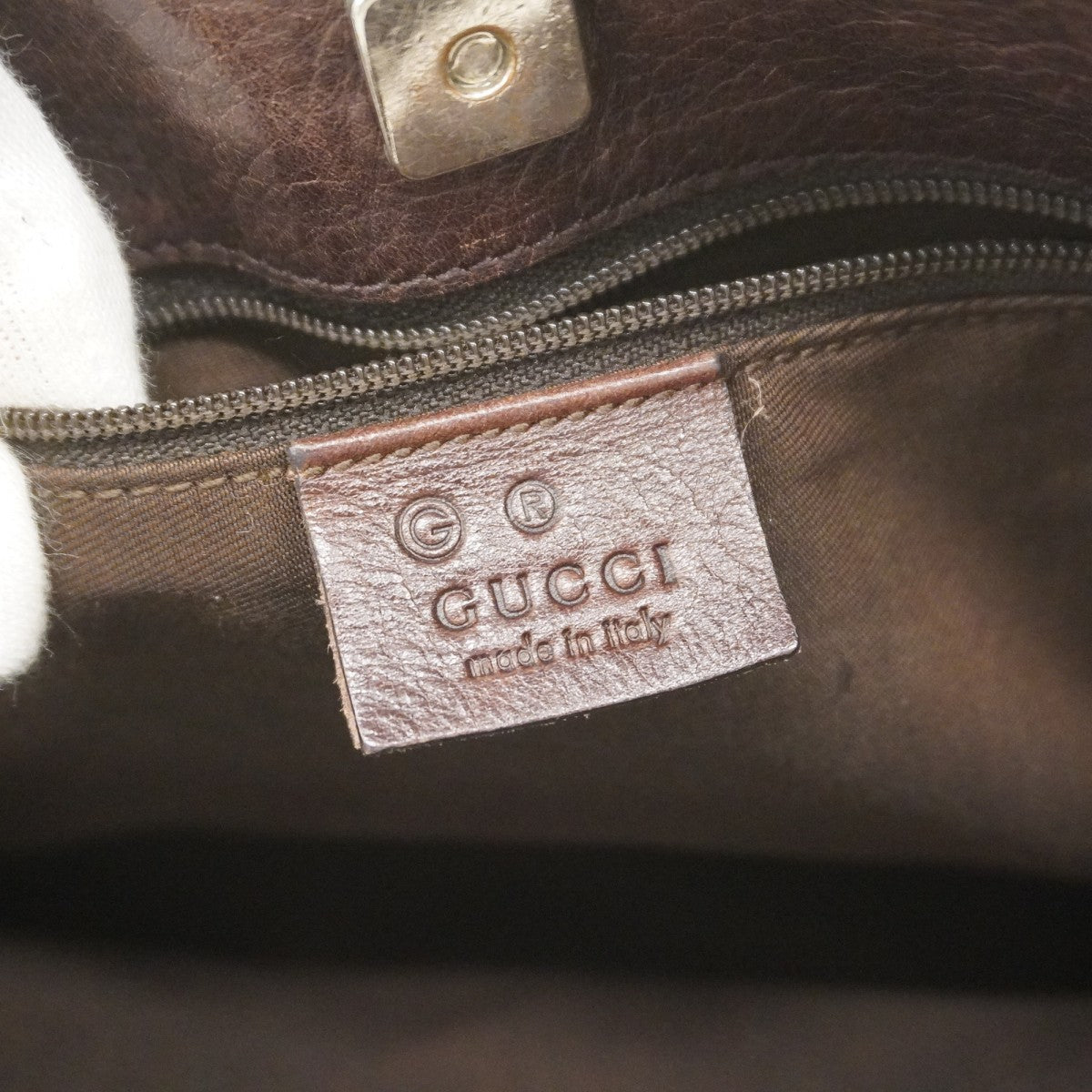 【5ie6003-h】グッチ ショルダーバッグ 143745 ナイロンキャンバス ブラウン シルバー金具【中古】レディース