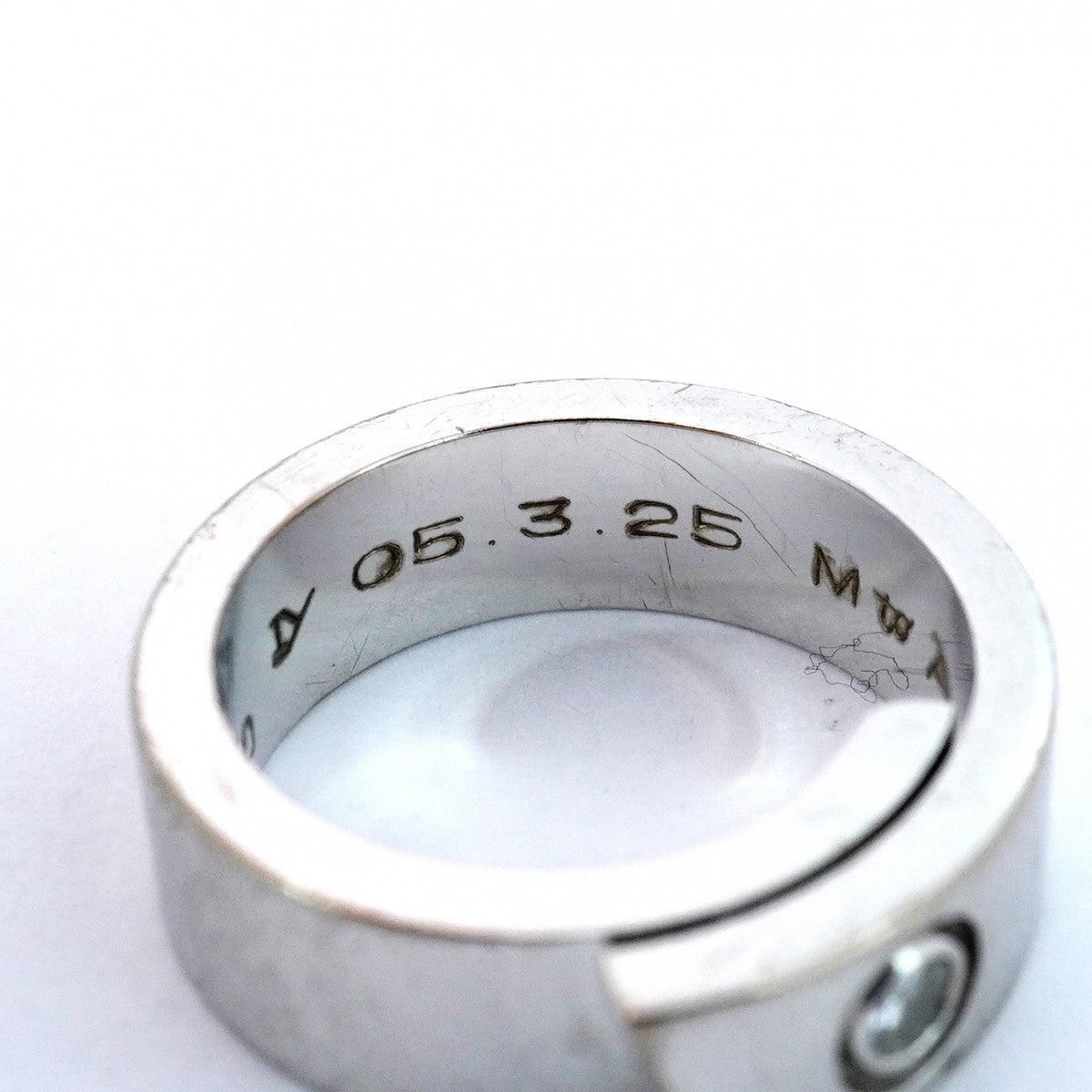 【5jgb0380】カルティエ リング アニバーサリー 1PD K18WG ホワイトゴールド ダイヤモンド #47【中古】レディース
