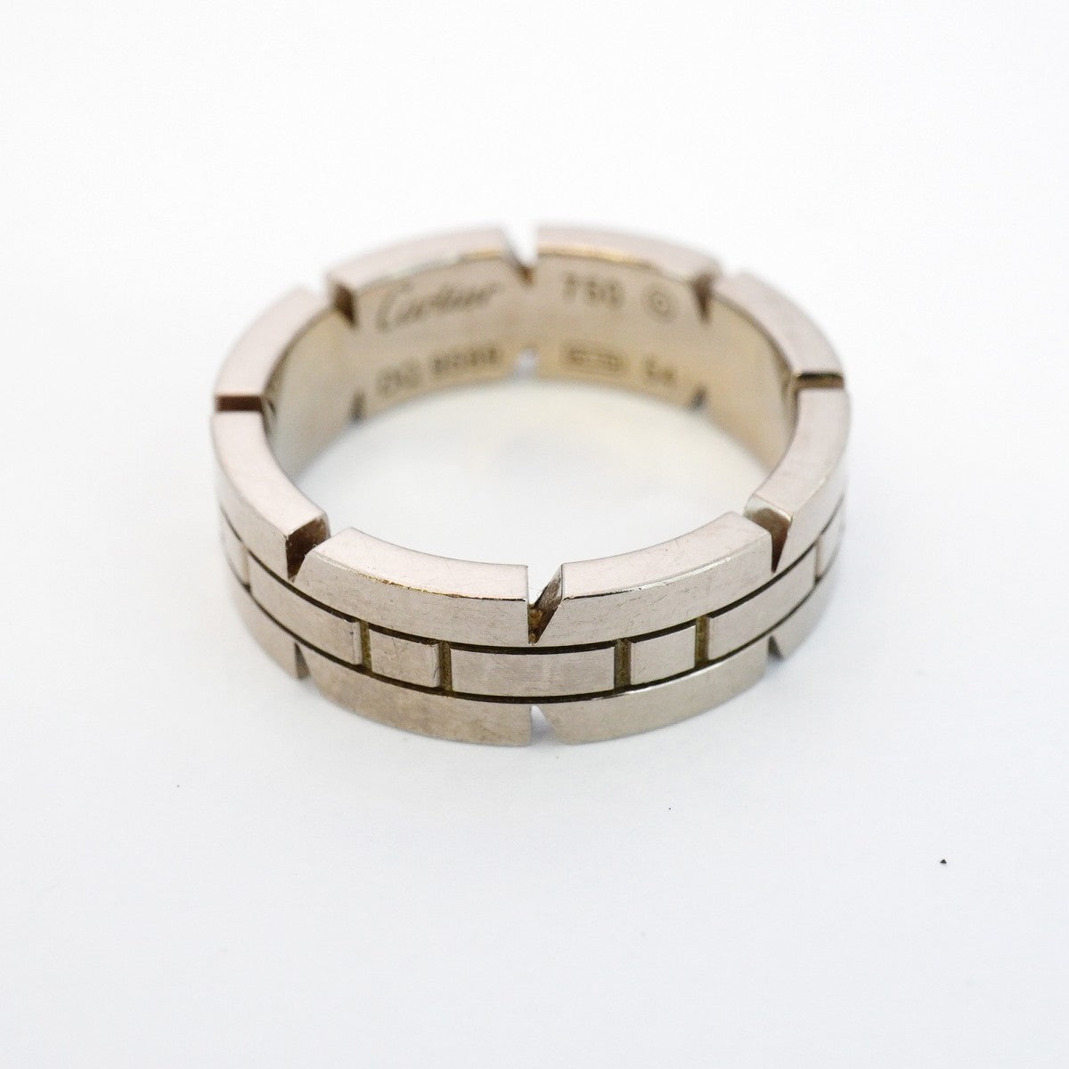 【5jgb0381】カルティエ リング タンクフランセーズ K18WG ホワイトゴールド #54【中古】レディース