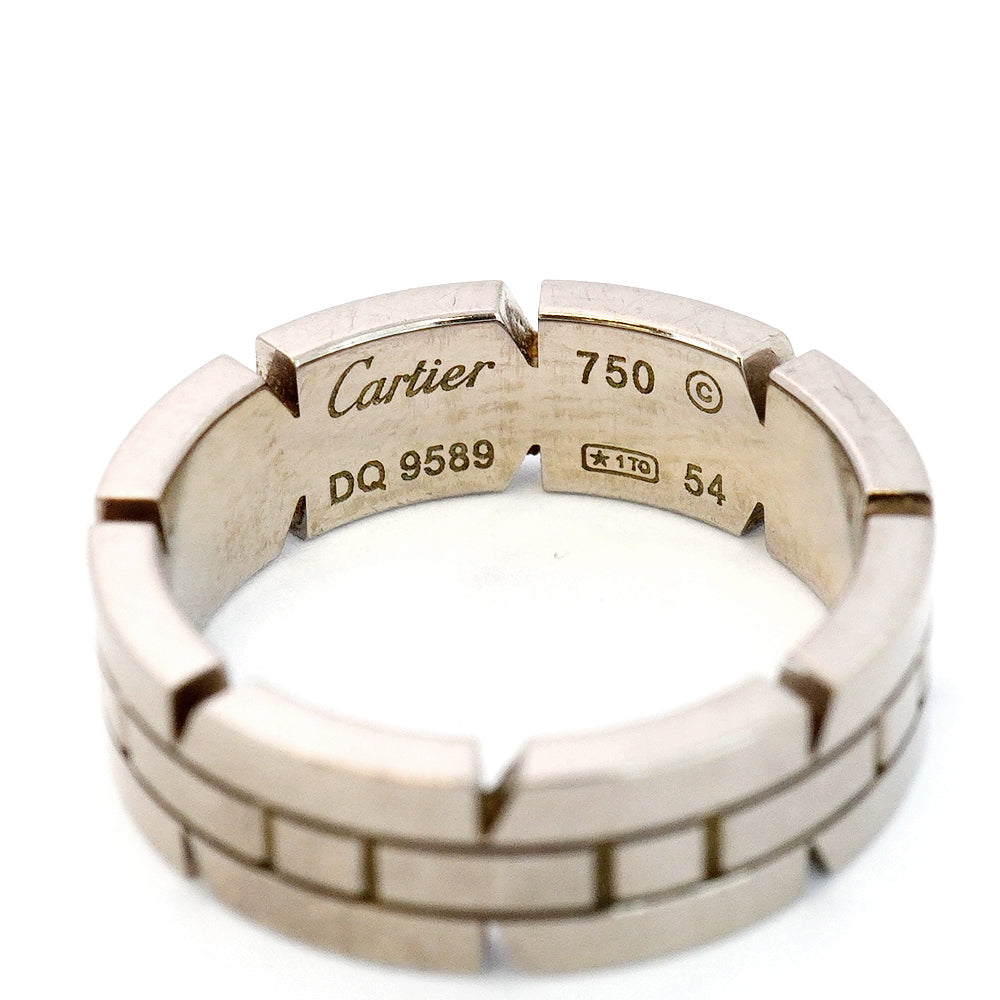 【5jgb0381】カルティエ リング タンクフランセーズ K18WG ホワイトゴールド #54【中古】レディース