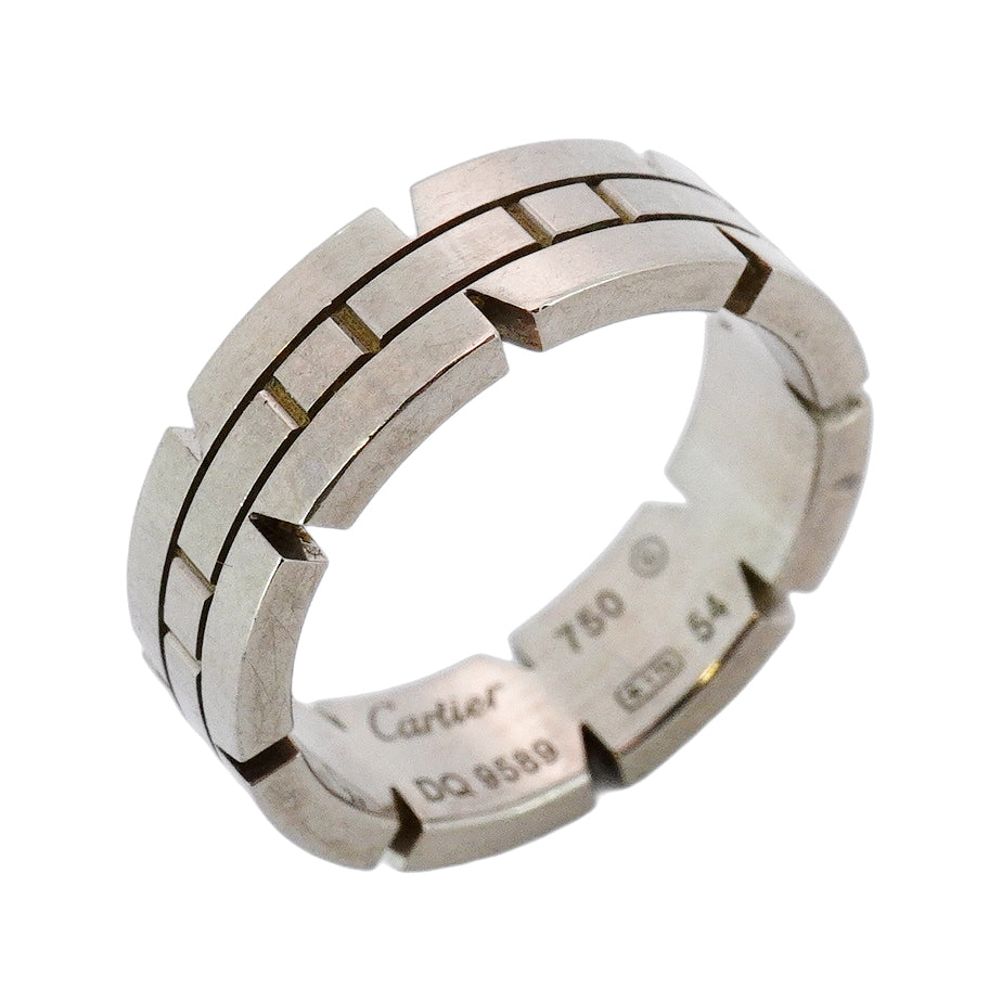 【5jgb0381】カルティエ リング タンクフランセーズ K18WG ホワイトゴールド #54【中古】レディース