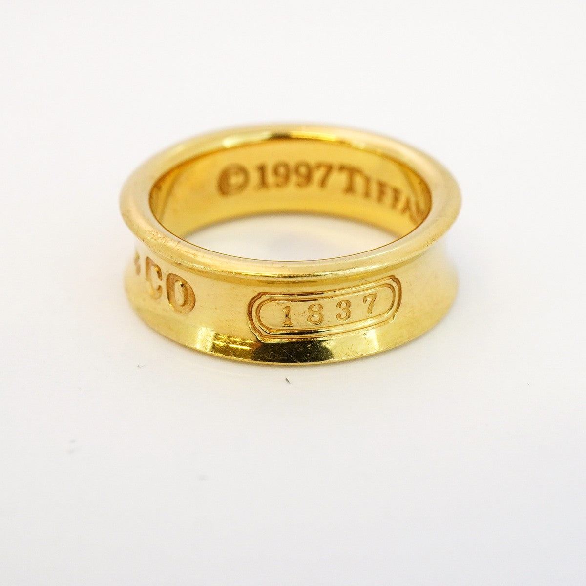 【5jgb0382】ティファニー リング ナロー K18YG イエローゴールド 9.5号【中古】レディース