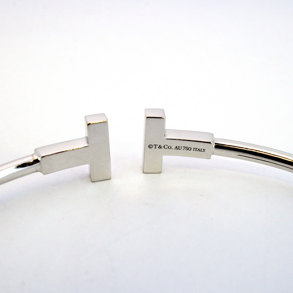【5jgb0405】ティファニー バングル Tワイヤー K18WG ホワイトゴールド【中古】メンズ レディース ユニセックス