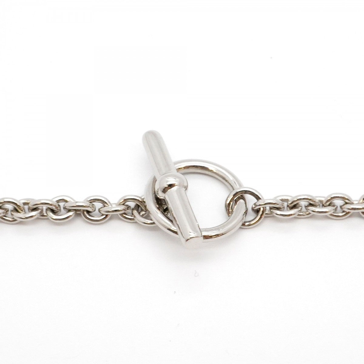 【5jgb0412】エルメス ネックレス メダイユ メタル シルバー ブラック【中古】メンズ レディース ユニセックス