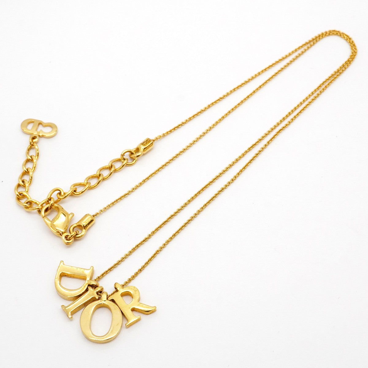 【5jgb0428】クリスチャンディオール ネックレス ディオールロゴ GPメッキ ゴールド【中古】レディース
