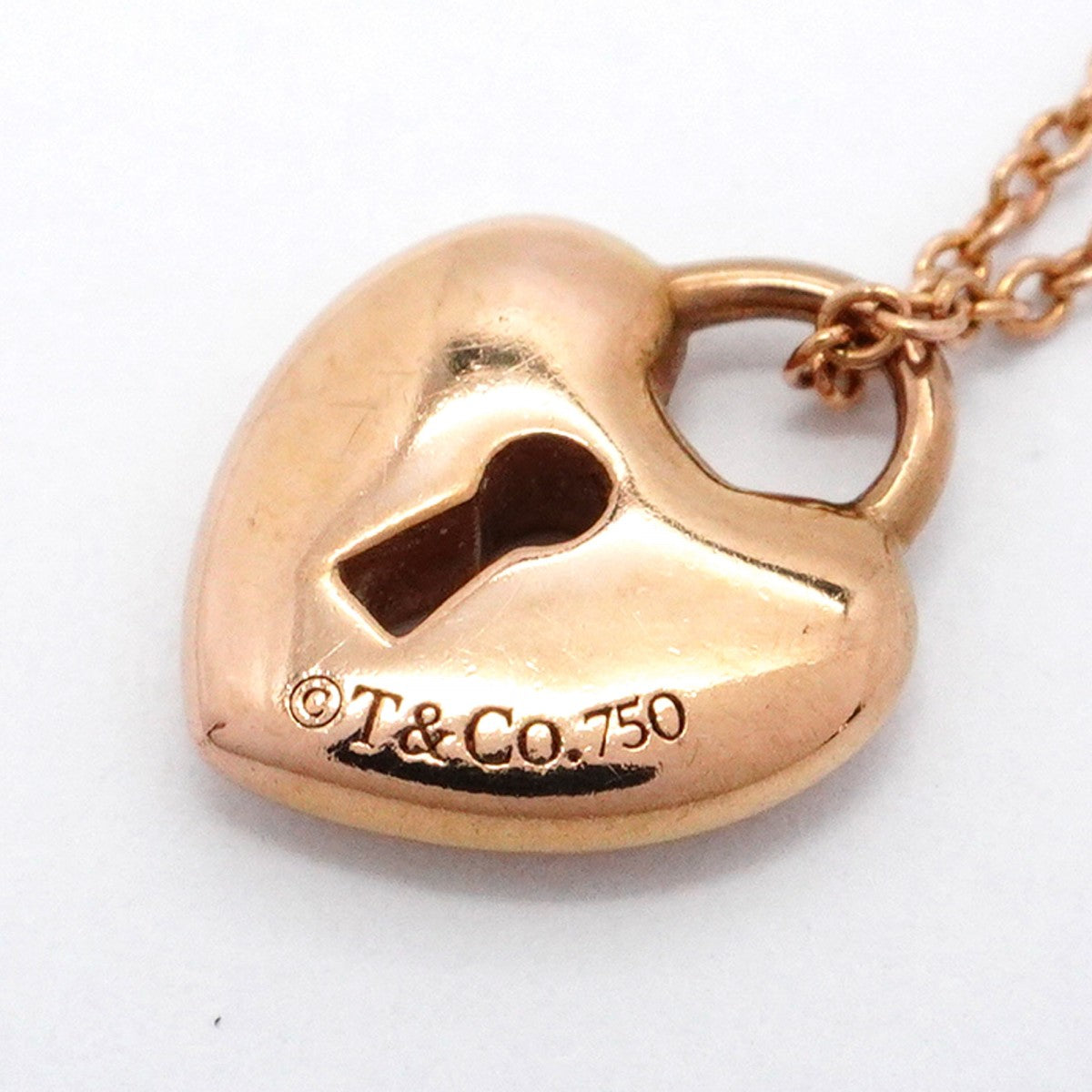 ★SALE【5jgb0437】ティファニー ネックレス ハートロック K18PG ピンクゴールド【中古】レディース