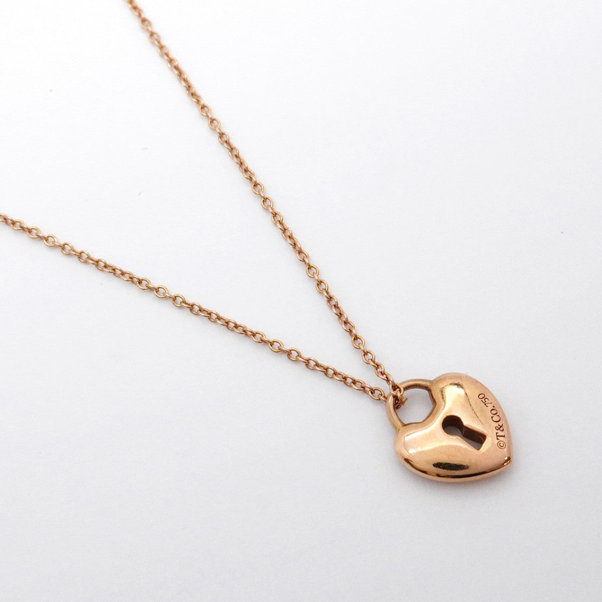 ★SALE【5jgb0437】ティファニー ネックレス ハートロック K18PG ピンクゴールド【中古】レディース