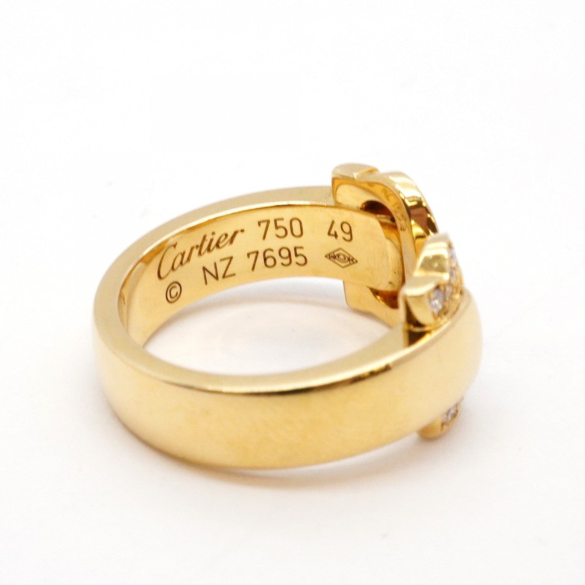 ★SALE【5jgb0445】カルティエ リング 2C ブークルセ K18YG イエローゴールド ダイヤモンド #49【中古】レディース