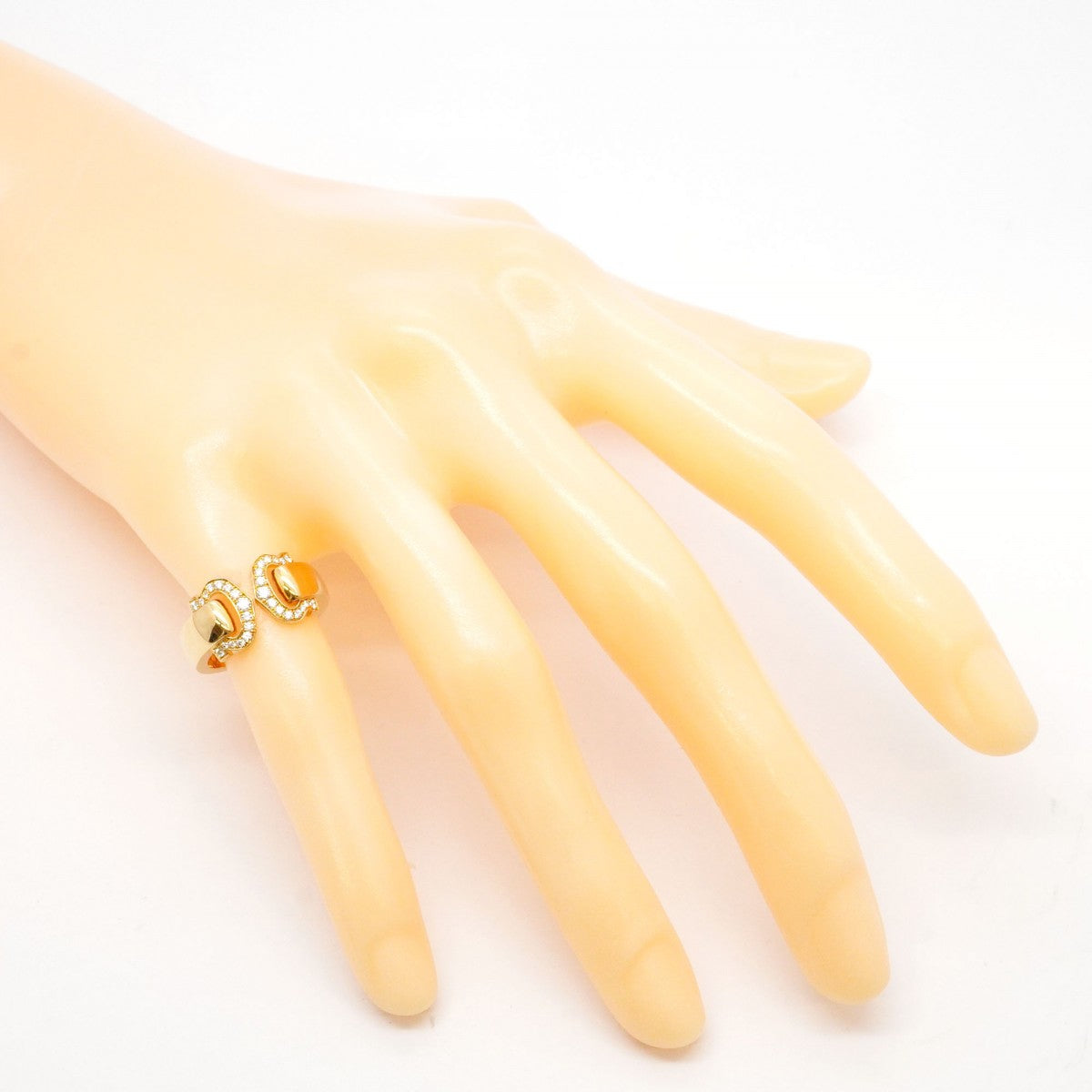 ★SALE【5jgb0445】カルティエ リング 2C ブークルセ K18YG イエローゴールド ダイヤモンド #49【中古】レディース