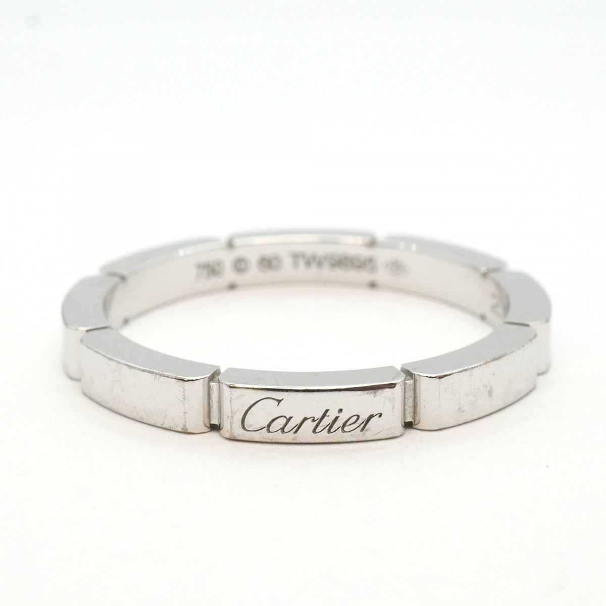 【5jgb0464】カルティエ リング マイヨンパンテール K18WG ホワイトゴールド #60【中古】メンズ