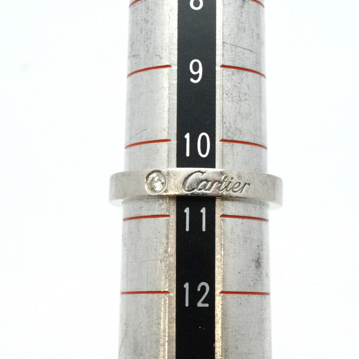 【5jgb0496】カルティエ リング エングレーブド 1PD Pt950 プラチナ ダイヤモンド #51【中古】レディース