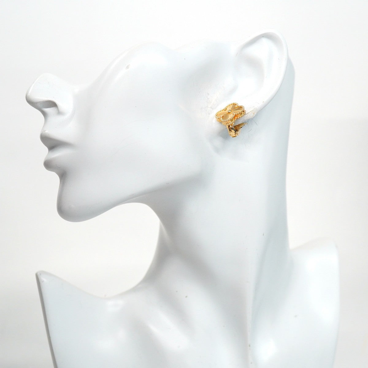 ★SALE【5jgb0618】ヴァンクリーフ&アーペル ピアス ヴィンテージ アルハンブラ ギヨシェ K18YG イエローゴールド【中古】レディース
