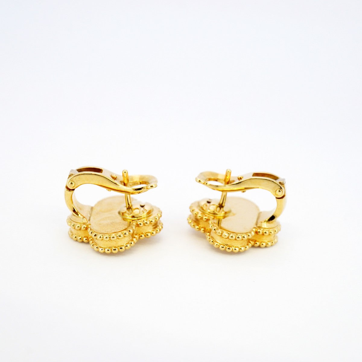 ★SALE【5jgb0618】ヴァンクリーフ&アーペル ピアス ヴィンテージ アルハンブラ ギヨシェ K18YG イエローゴールド【中古】レディース