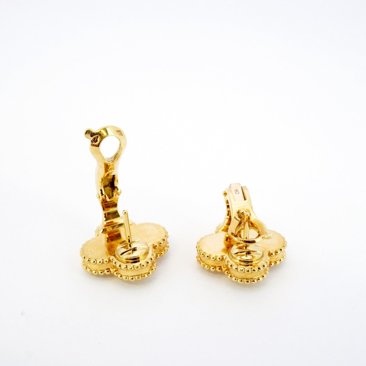 ★SALE【5jgb0618】ヴァンクリーフ&アーペル ピアス ヴィンテージ アルハンブラ ギヨシェ K18YG イエローゴールド【中古】レディース