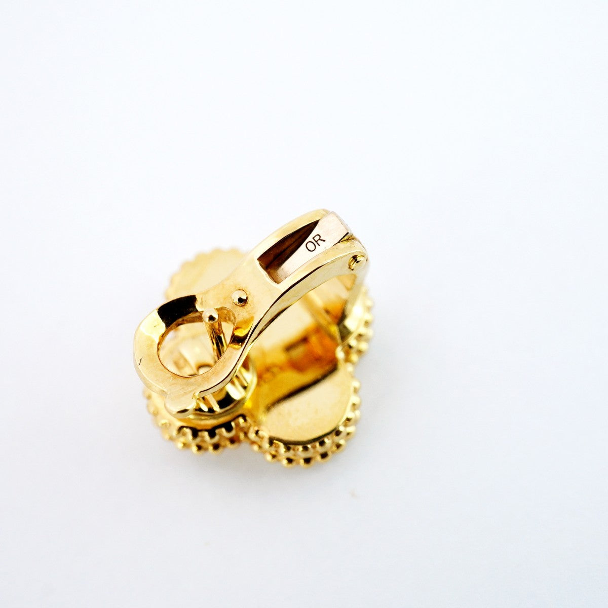 ★SALE【5jgb0618】ヴァンクリーフ&アーペル ピアス ヴィンテージ アルハンブラ ギヨシェ K18YG イエローゴールド【中古】レディース