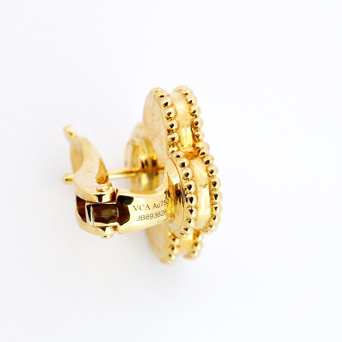 ★SALE【5jgb0618】ヴァンクリーフ&アーペル ピアス ヴィンテージ アルハンブラ ギヨシェ K18YG イエローゴールド【中古】レディース
