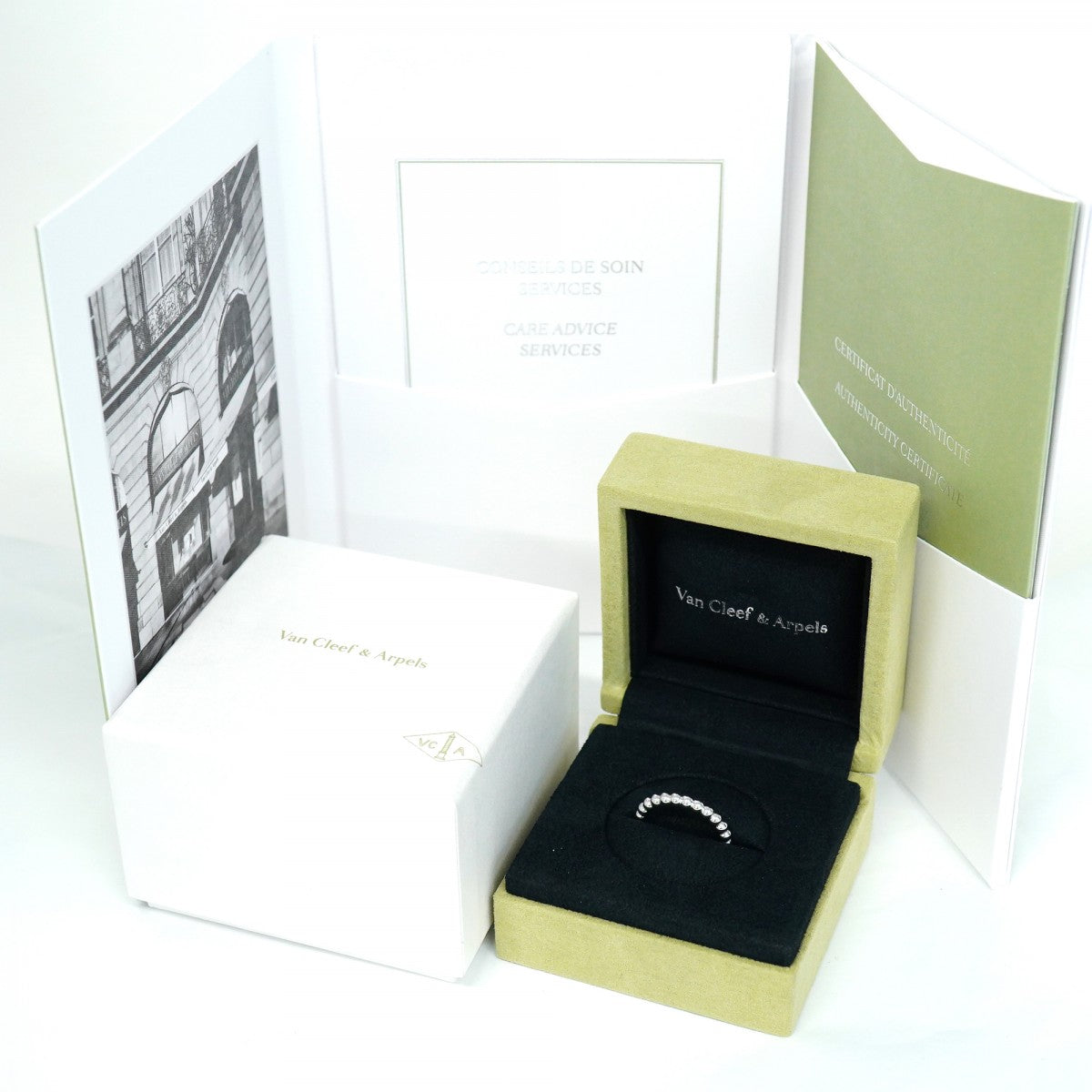 ★最終価格【5jgb0629】ヴァンクリーフ&アーペル リング ペルレ K18WG ホワイトゴールド #55【中古】レディース