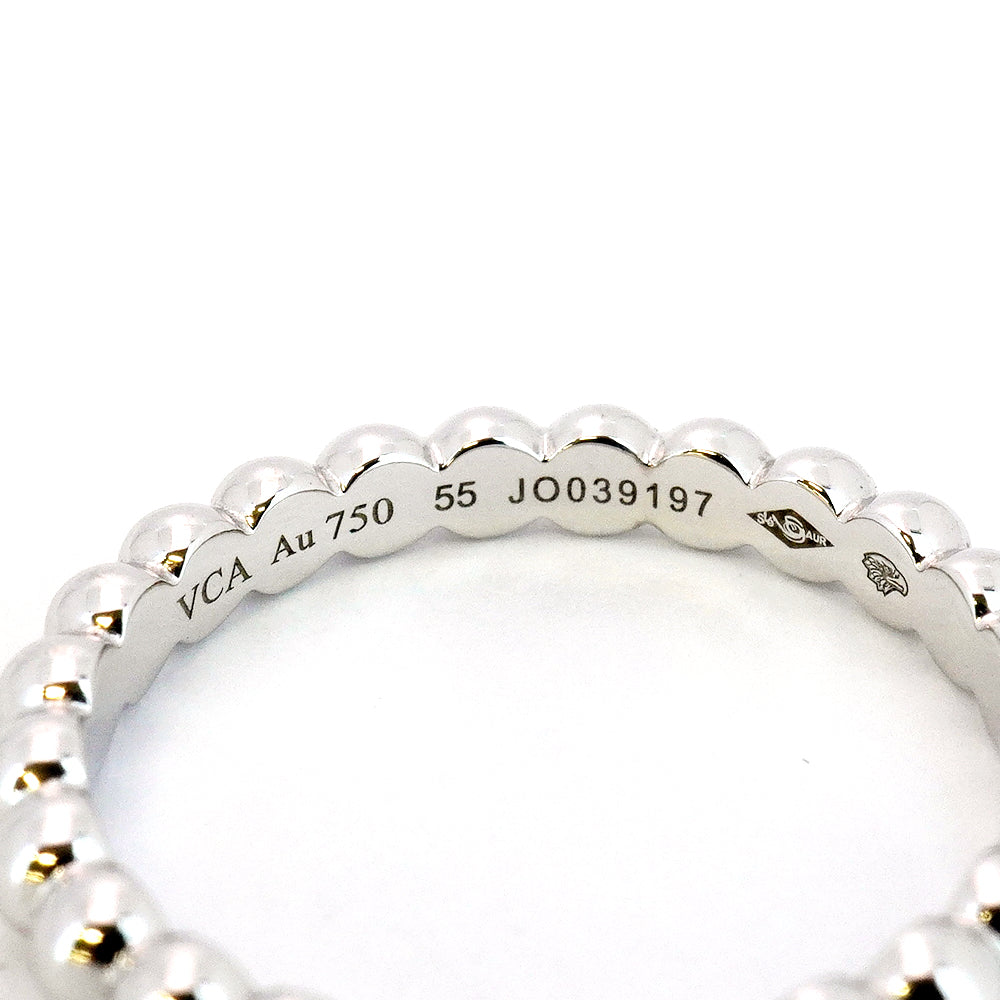 ★最終価格【5jgb0629】ヴァンクリーフ&アーペル リング ペルレ K18WG ホワイトゴールド #55【中古】レディース