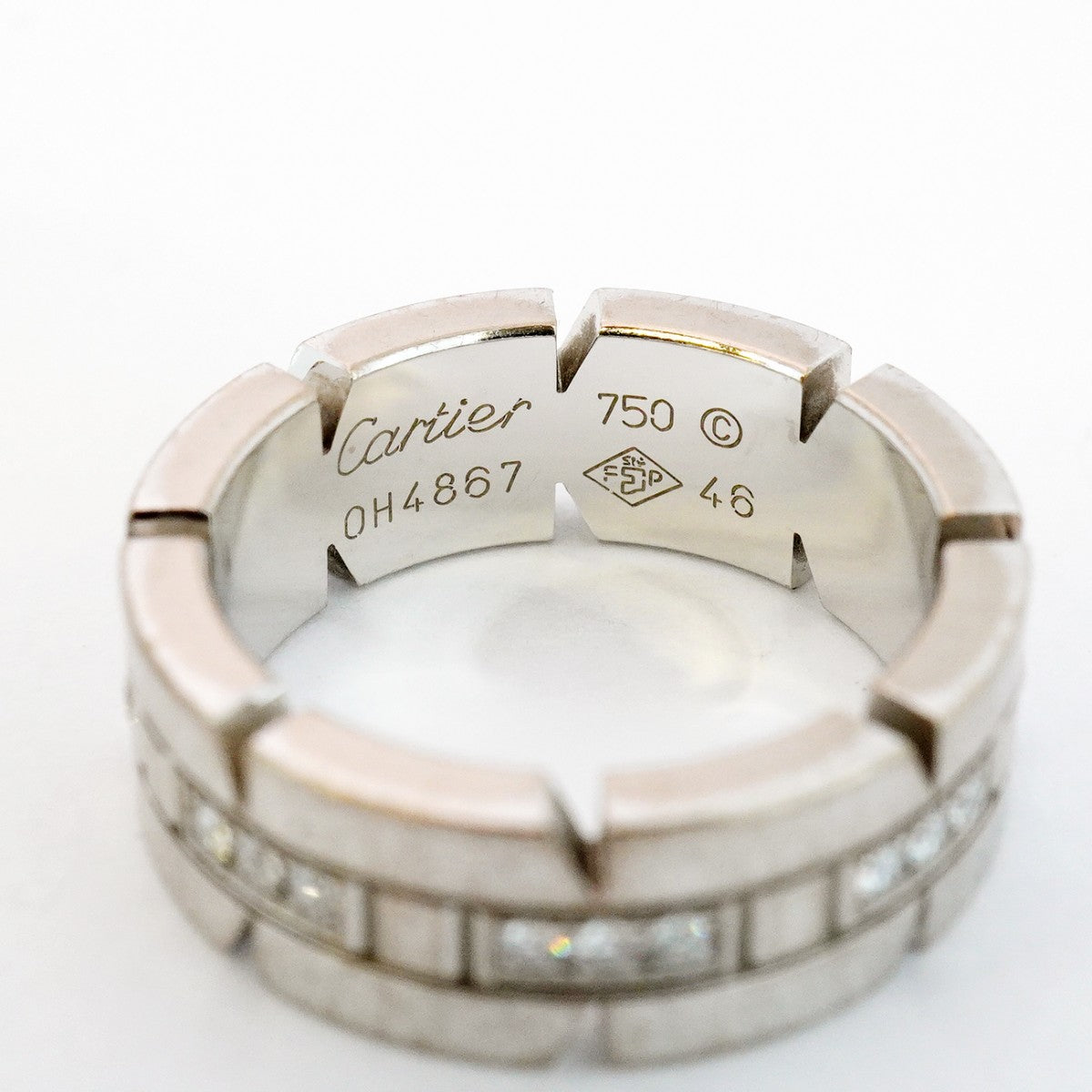 ★最終価格★SALE【5jgb0965】カルティエ リング タンクフランセーズ K18WG ホワイトゴールド ダイヤモンド #46【中古】レディース