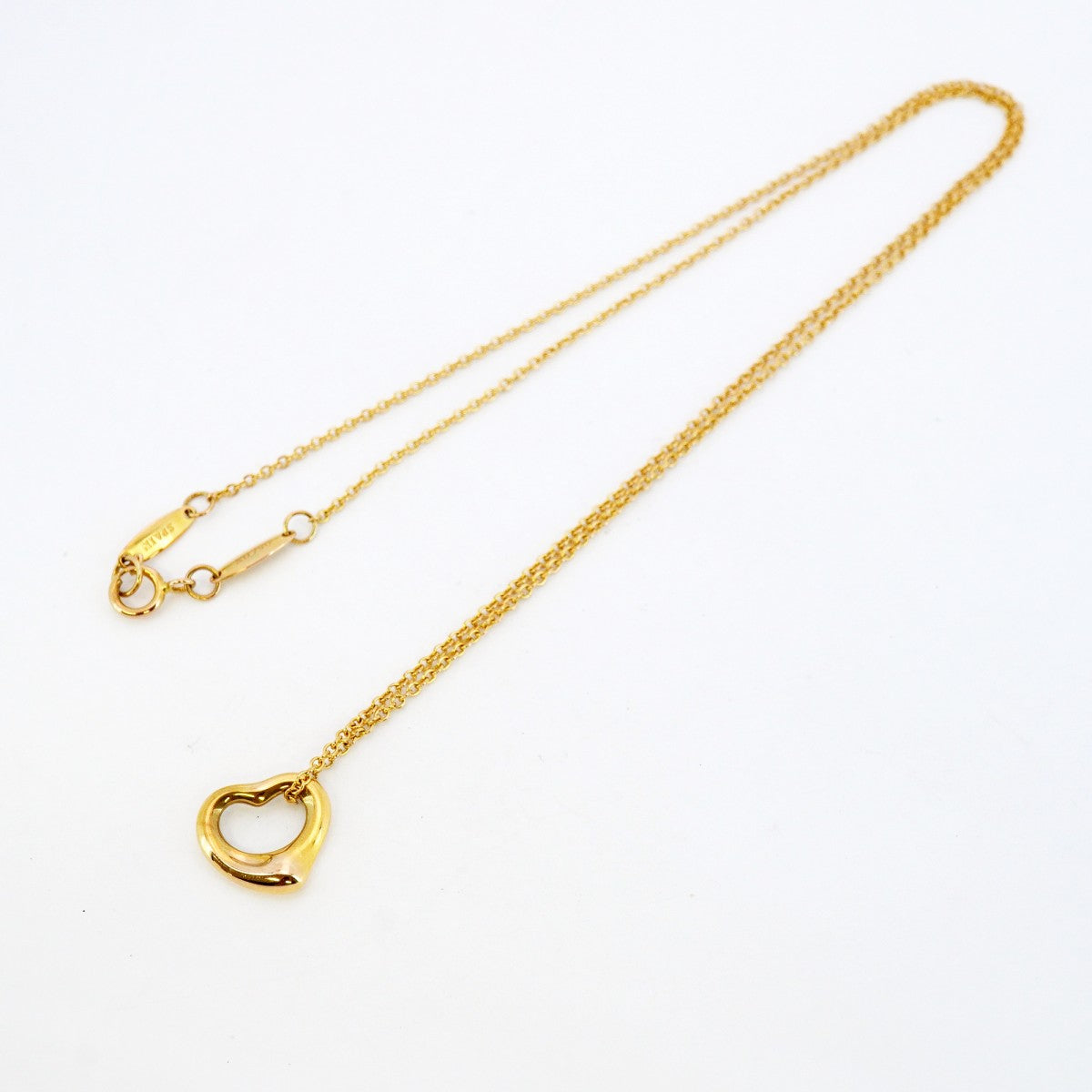 【5jhb0107】ティファニー ネックレス オープンハート K18YG イエローゴールド【中古】レディース