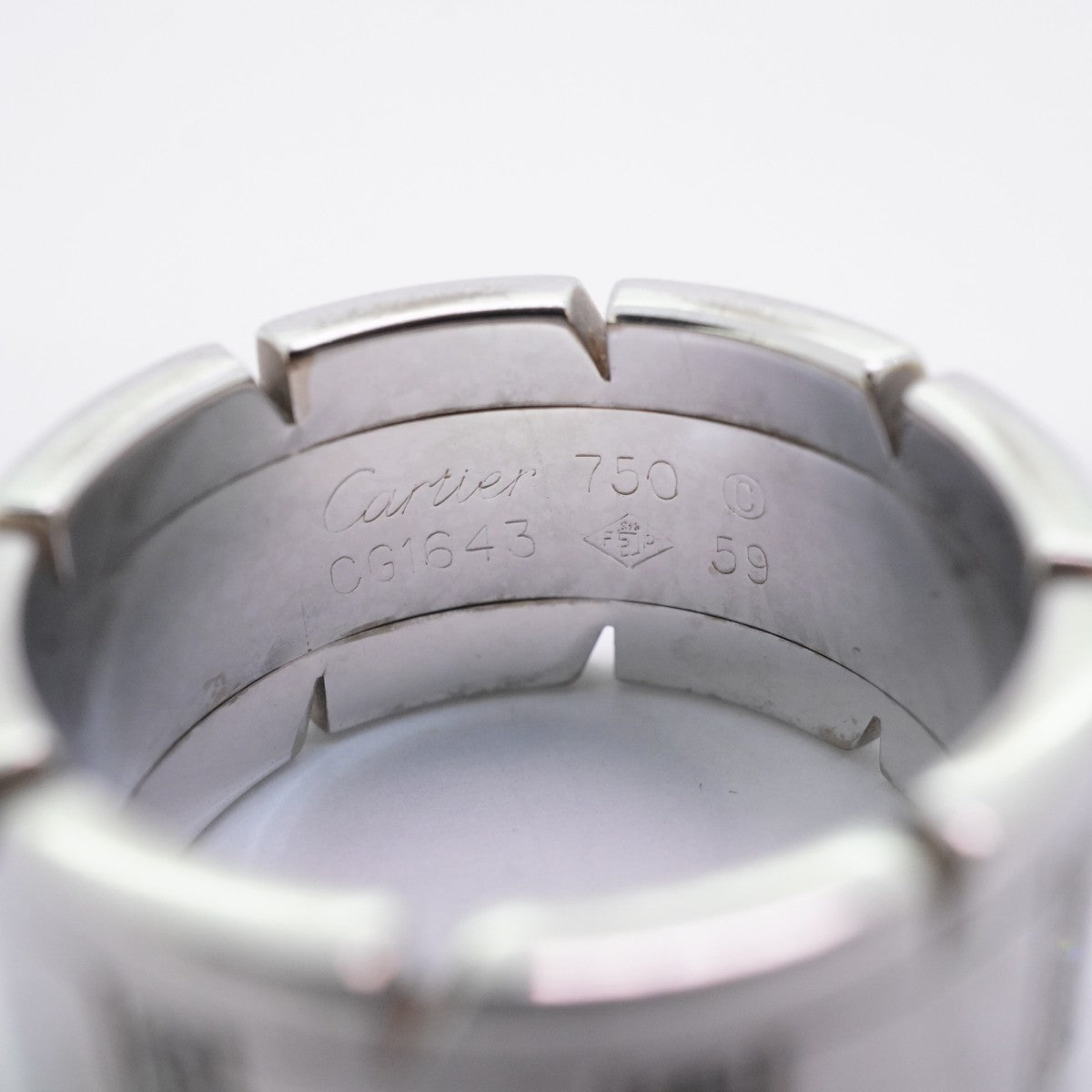 ★最終価格【5jhb0150】カルティエ リング タンクフランセーズ K18WG ホワイトゴールド ダイヤモンド #59【中古】レディース