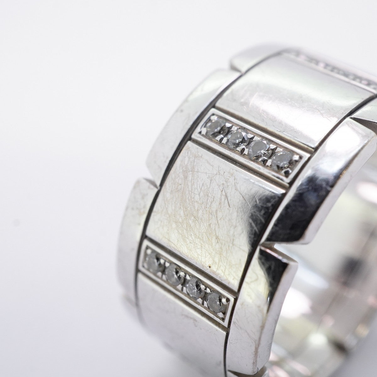 ★最終価格【5jhb0150】カルティエ リング タンクフランセーズ K18WG ホワイトゴールド ダイヤモンド #59【中古】レディース
