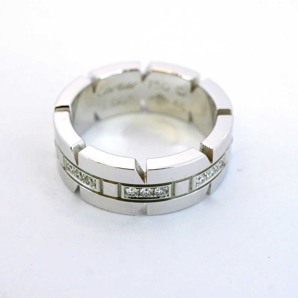 ★SALE【5jhb0221】カルティエ リング タンクフランセーズ K18WG ホワイトゴールド ダイヤモンド #46【中古】レディース