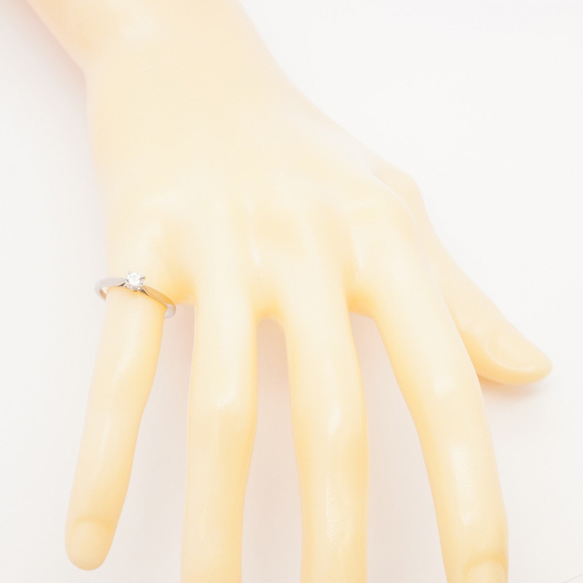 【5jhb0513】カルティエ リング ソリテール 1PD Pt950 プラチナ ダイヤモンド 0.23ct #49【中古】レディース