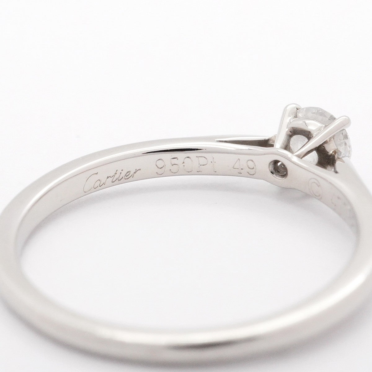 【5jhb0513】カルティエ リング ソリテール 1PD Pt950 プラチナ ダイヤモンド 0.23ct #49【中古】レディース