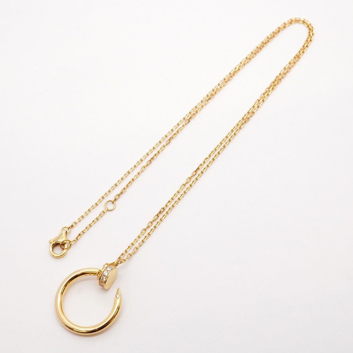 【5jhb0555】カルティエ ネックレス ジュストアンクル K18YG イエローゴールド ダイヤモンド【中古】レディース