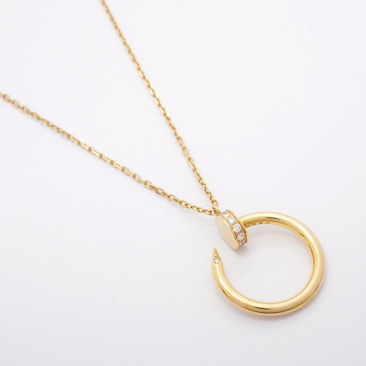 【5jhb0555】カルティエ ネックレス ジュストアンクル K18YG イエローゴールド ダイヤモンド【中古】レディース