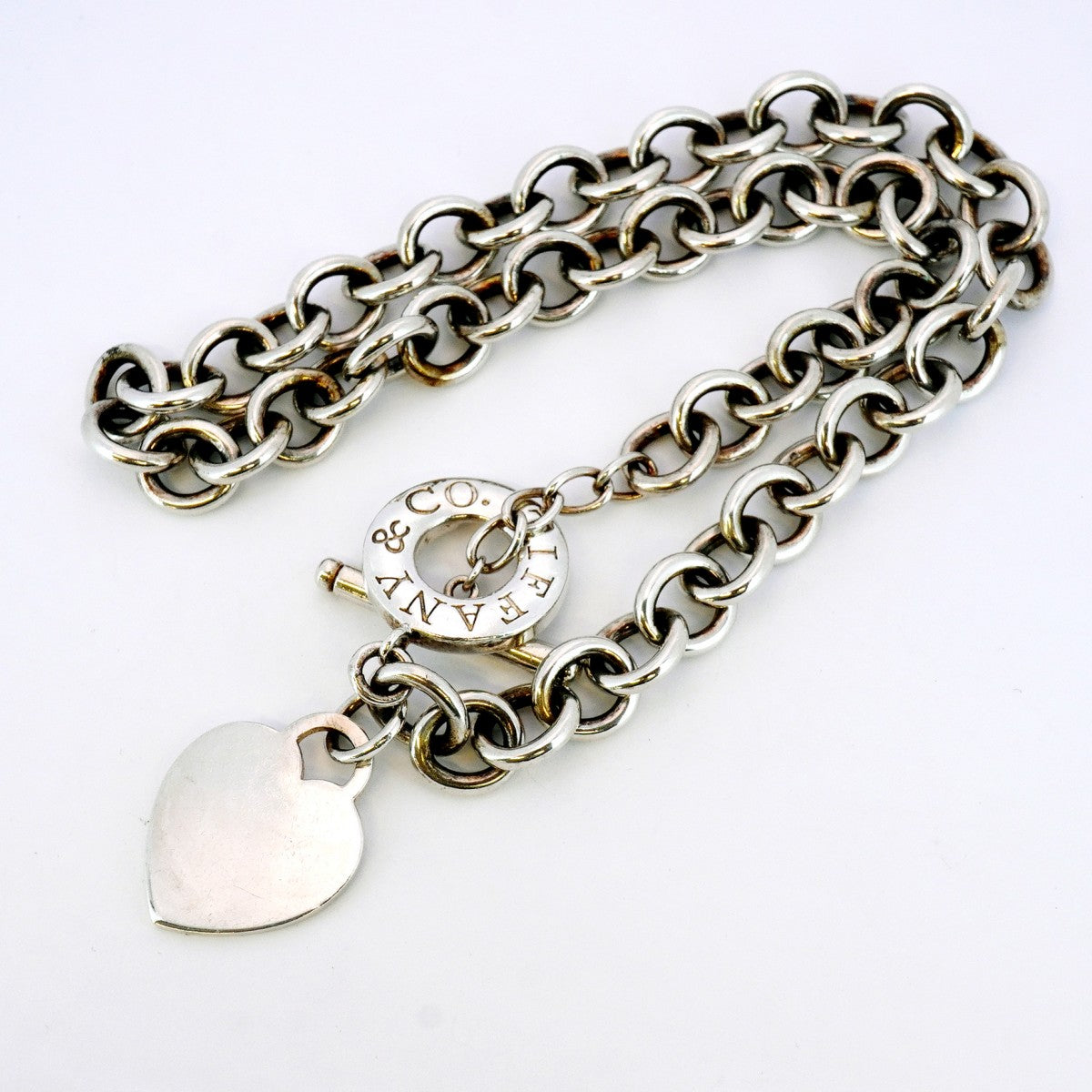 【5jhb0609】ティファニー ネックレス ハートタグ/トグル シルバー925【中古】レディース