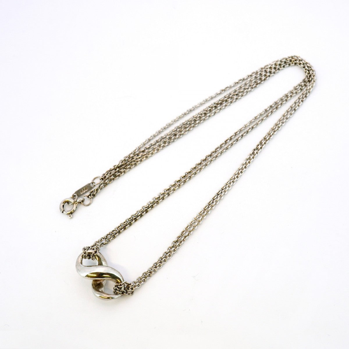 【5jhb0616】ティファニー ネックレス インフィニティ/ダブルチェーン シルバー925【中古】レディース