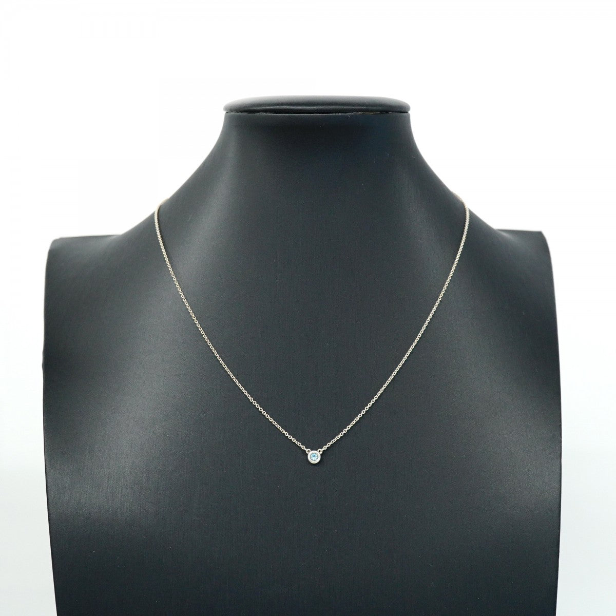 【5jhb0628】ティファニー ネックレス バイザヤード シルバー925 アクアマリン ブルー【中古】レディース