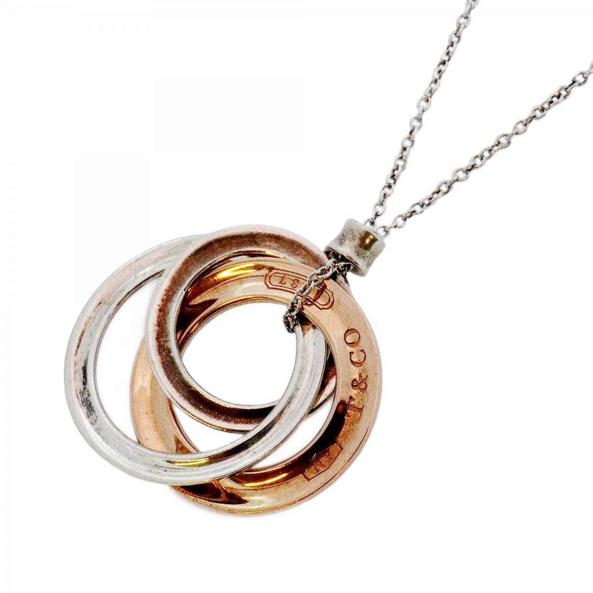 Tiffany インターロッキング サークル ネックレス ルベドメタル シルバー 5jib0520】ティファニー ネックレス インターロッキング