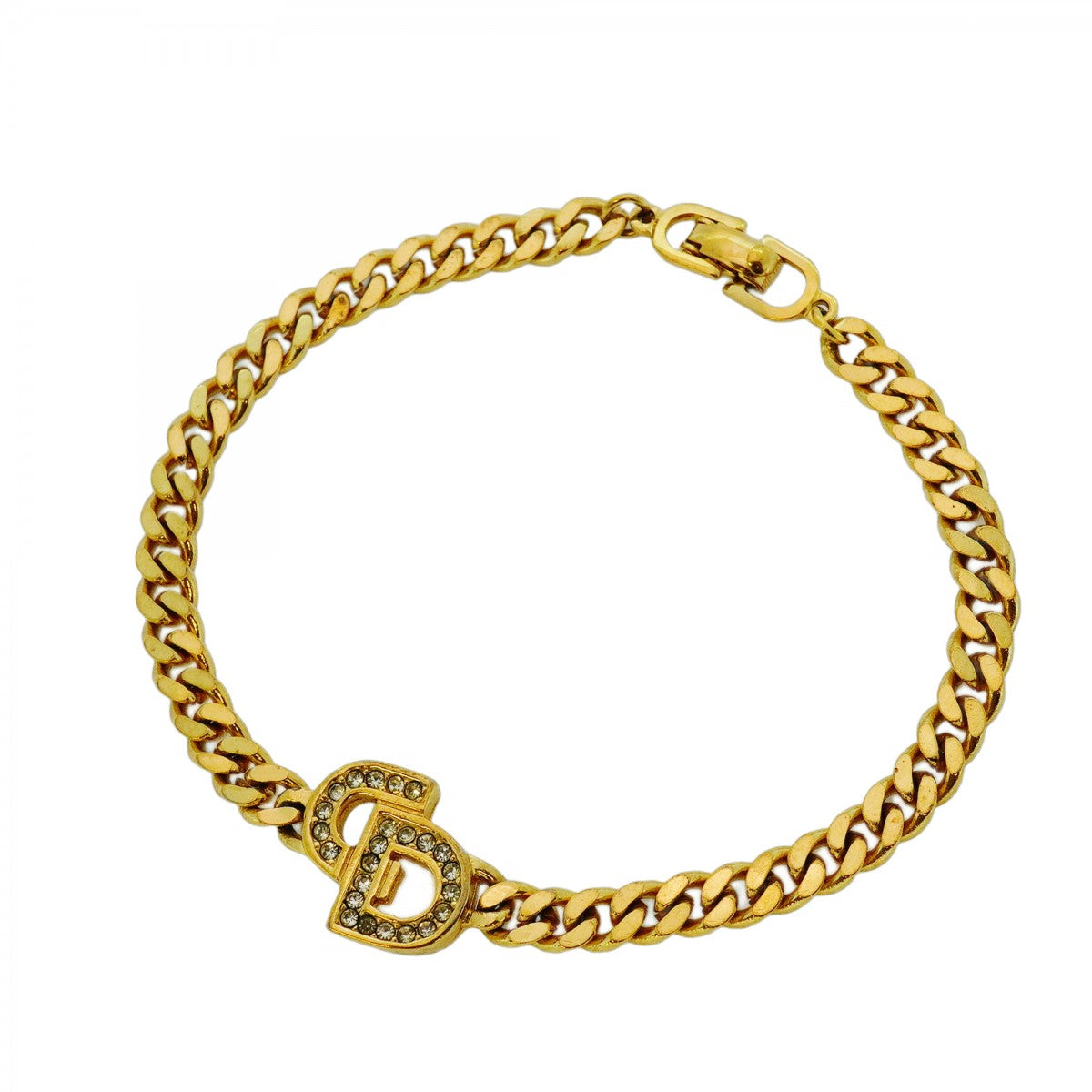 美品 希少 Dior ブレスレット CD ロゴ ゴールド 刻印あり 金 5jib0527】クリスチャンディオール ブレスレット CDロゴ GP