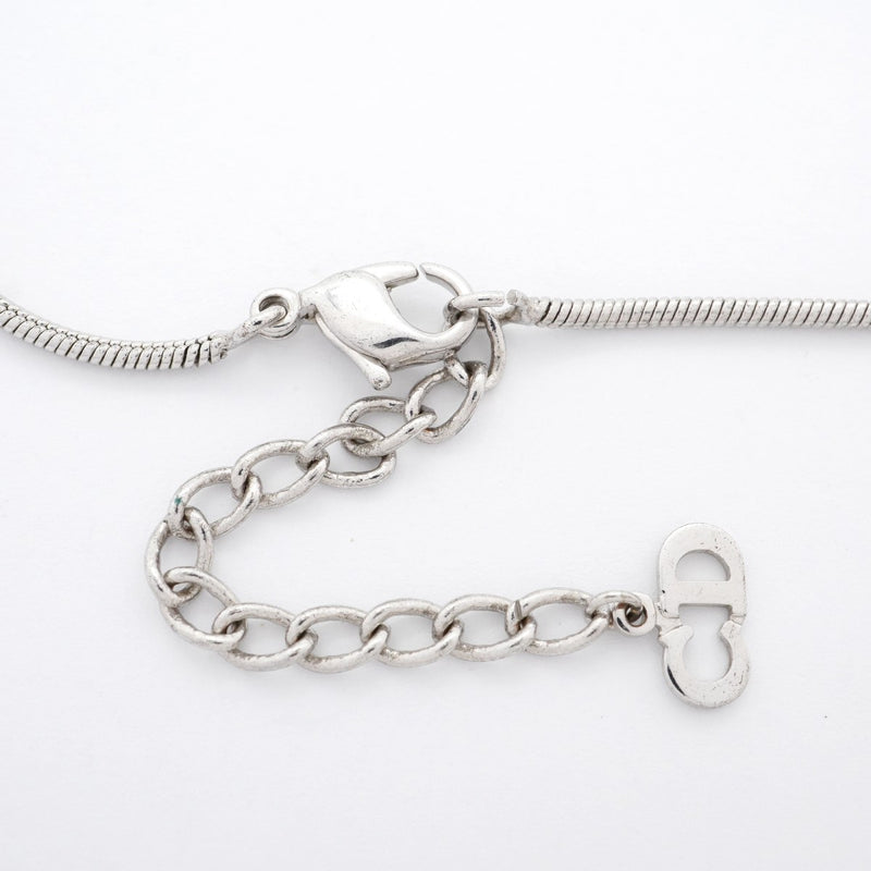 【5jmb0413】クリスチャンディオール ブレスレット CDロゴ Dロゴ メタル シルバー【中古】レディース