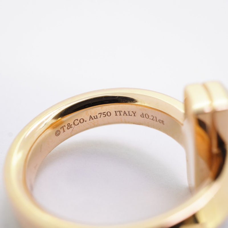 【5jmb0462】ティファニー リング Tワン K18PG ピンクゴールド ダイヤモンド 0.21ct 9.5号【中古】レディース
