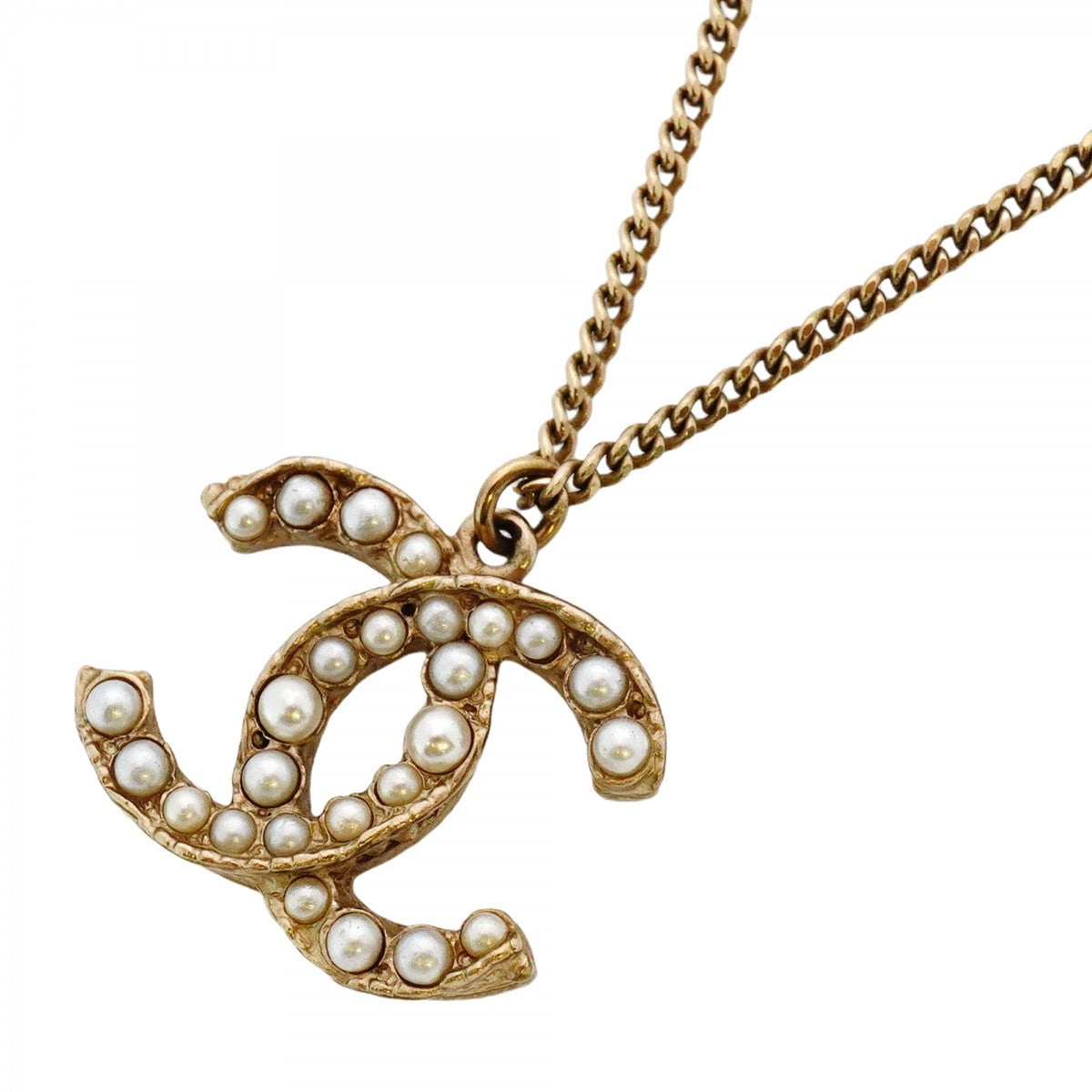 5job0129】シャネル ネックレス ココマーク GPメッキ フェイクパール