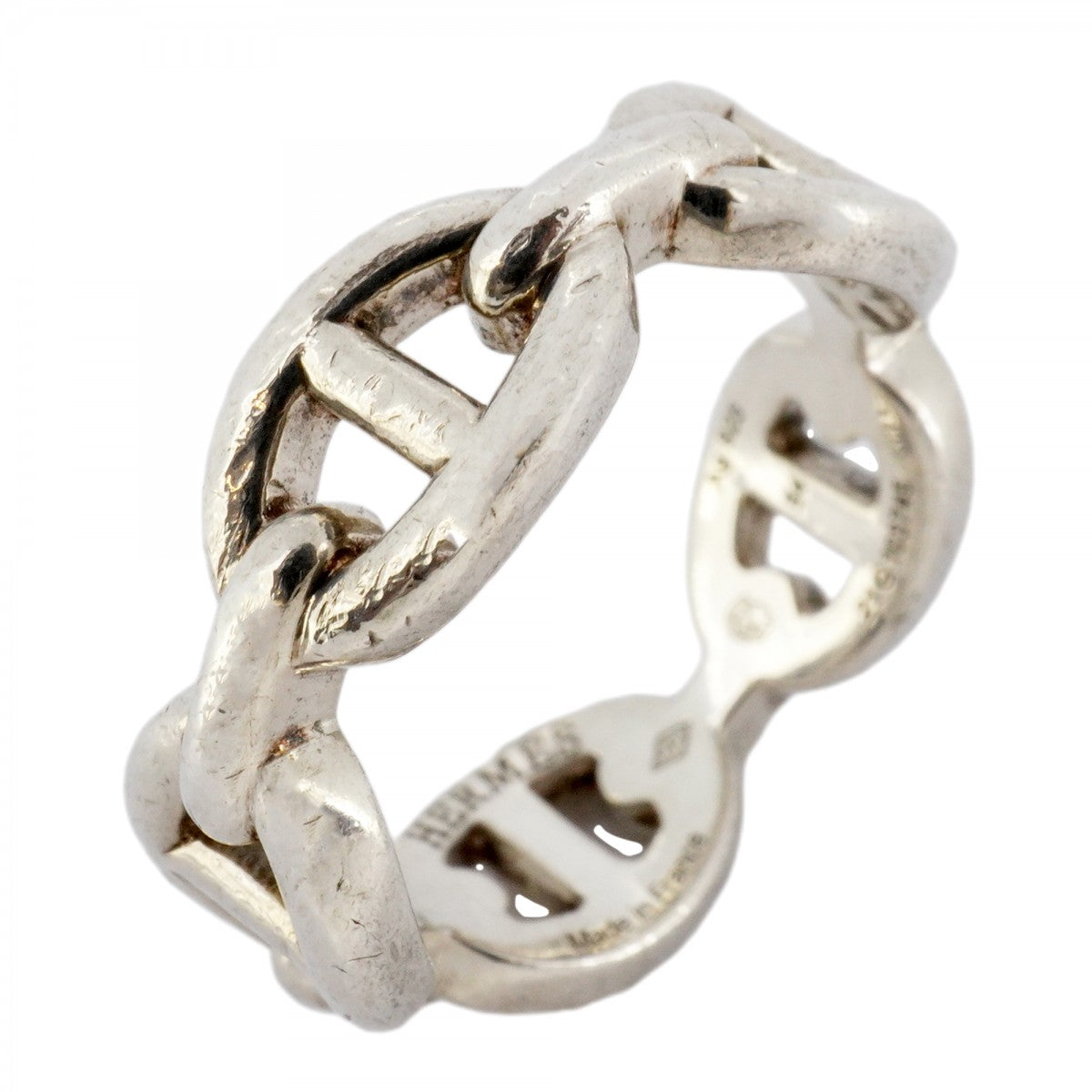 5job0666】エルメス リング アンシェネ シェーヌダンクル シルバー925