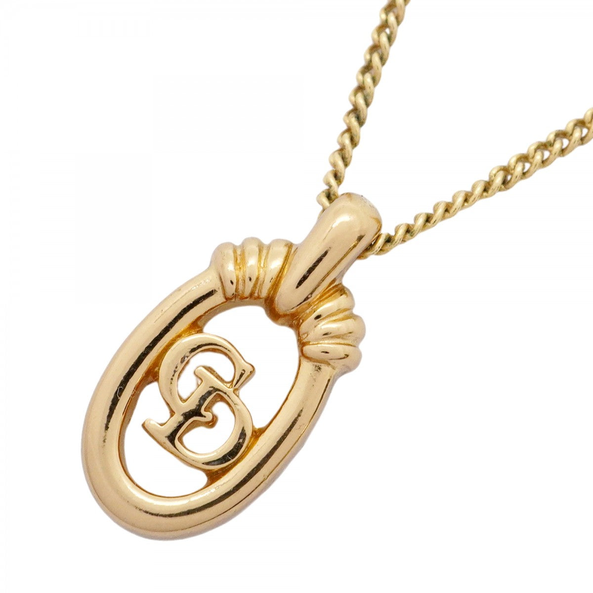 5jpb0035】クリスチャンディオール ネックレス CDロゴ GPメッキ