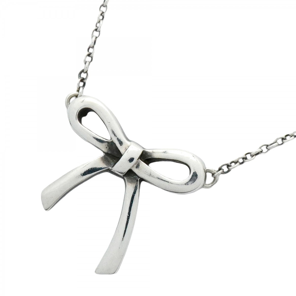 TIFFANY&Co. ボウリボン ネックレス 5jpb0271】ティファニー ネックレス ボウリボン シルバー925【中古