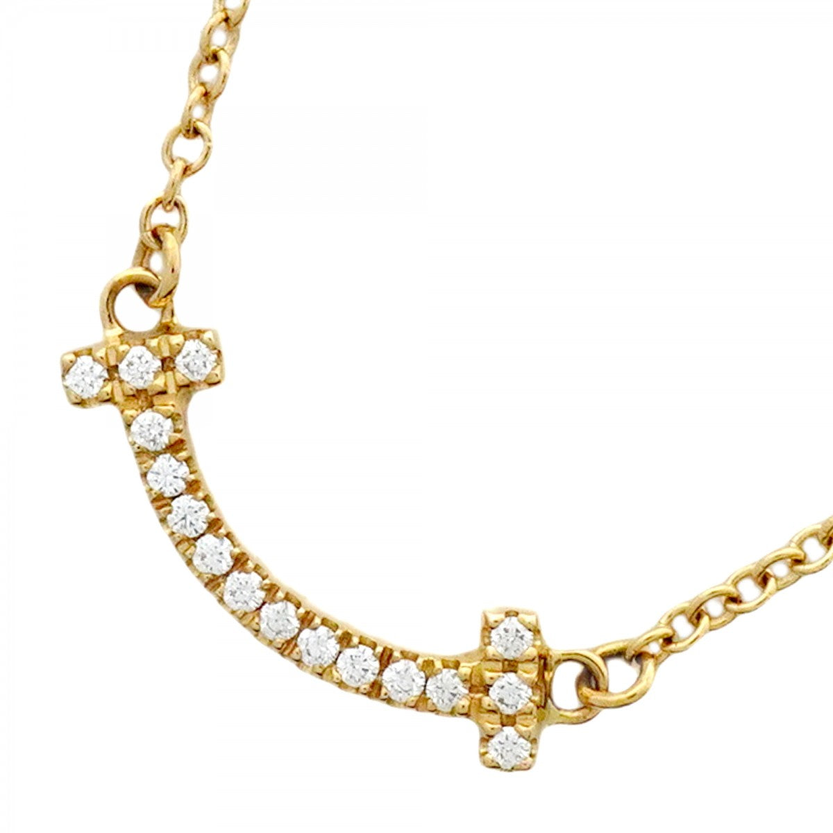 ティファニーこーた 5jpb0277】ティファニー ネックレス Tスマイル ミニ K18YG イエロー