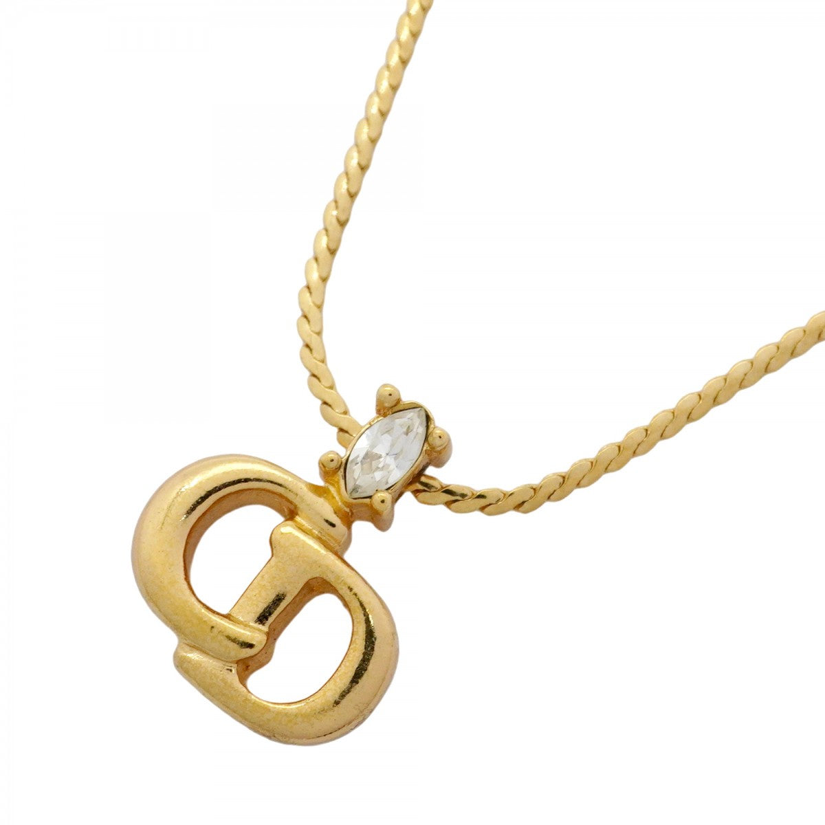 5jpb0548】クリスチャンディオール ネックレス CDロゴ GPメッキ ライン