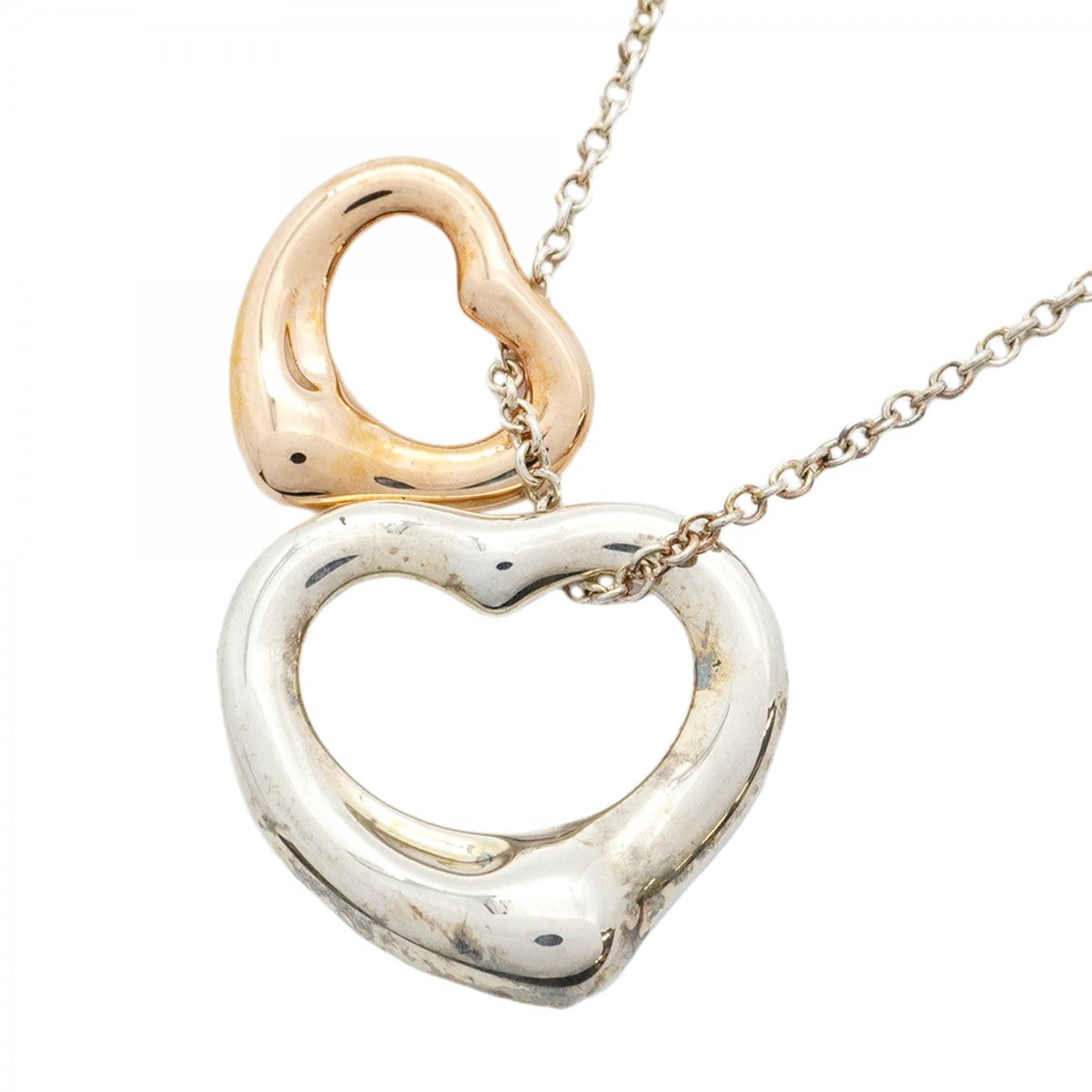 5jpb0560】ティファニー ネックレス ダブルオープンハート K18PG